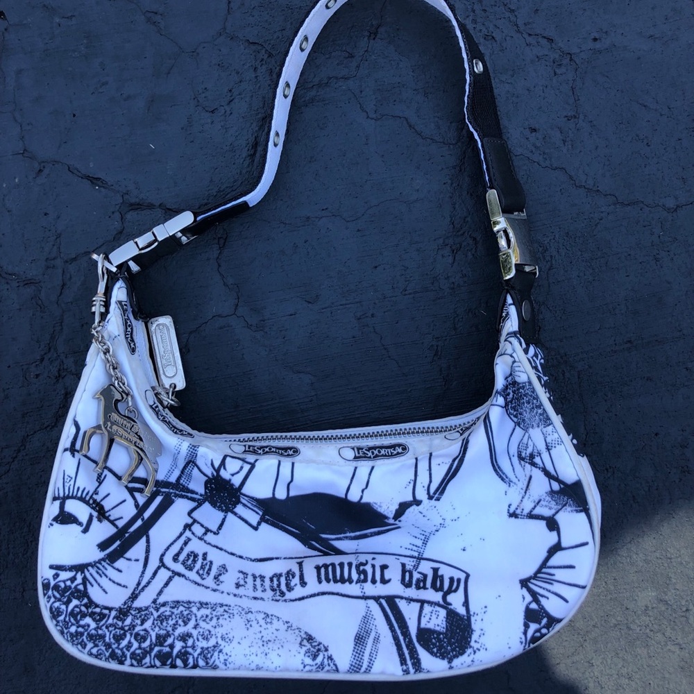 Black and White LAMB Hella Hobo Bag
